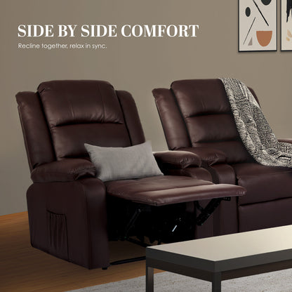 Home Recliner Chair - PU Leather Sofa Lounge Armchair MARLO BROWN V274-FT-RC-6502PU-LBN