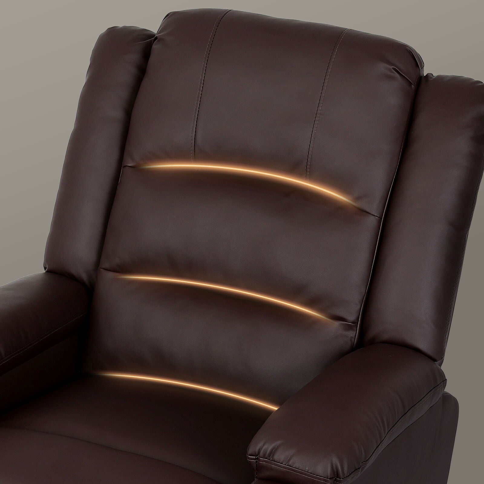 Home Recliner Chair - PU Leather Sofa Lounge Armchair MARLO BROWN V274-FT-RC-6502PU-LBN