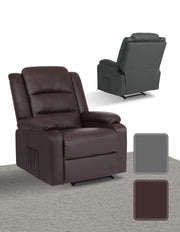 Home Recliner Chair - PU Leather Sofa Lounge Armchair MARLO BROWN V274-FT-RC-6502PU-LBN
