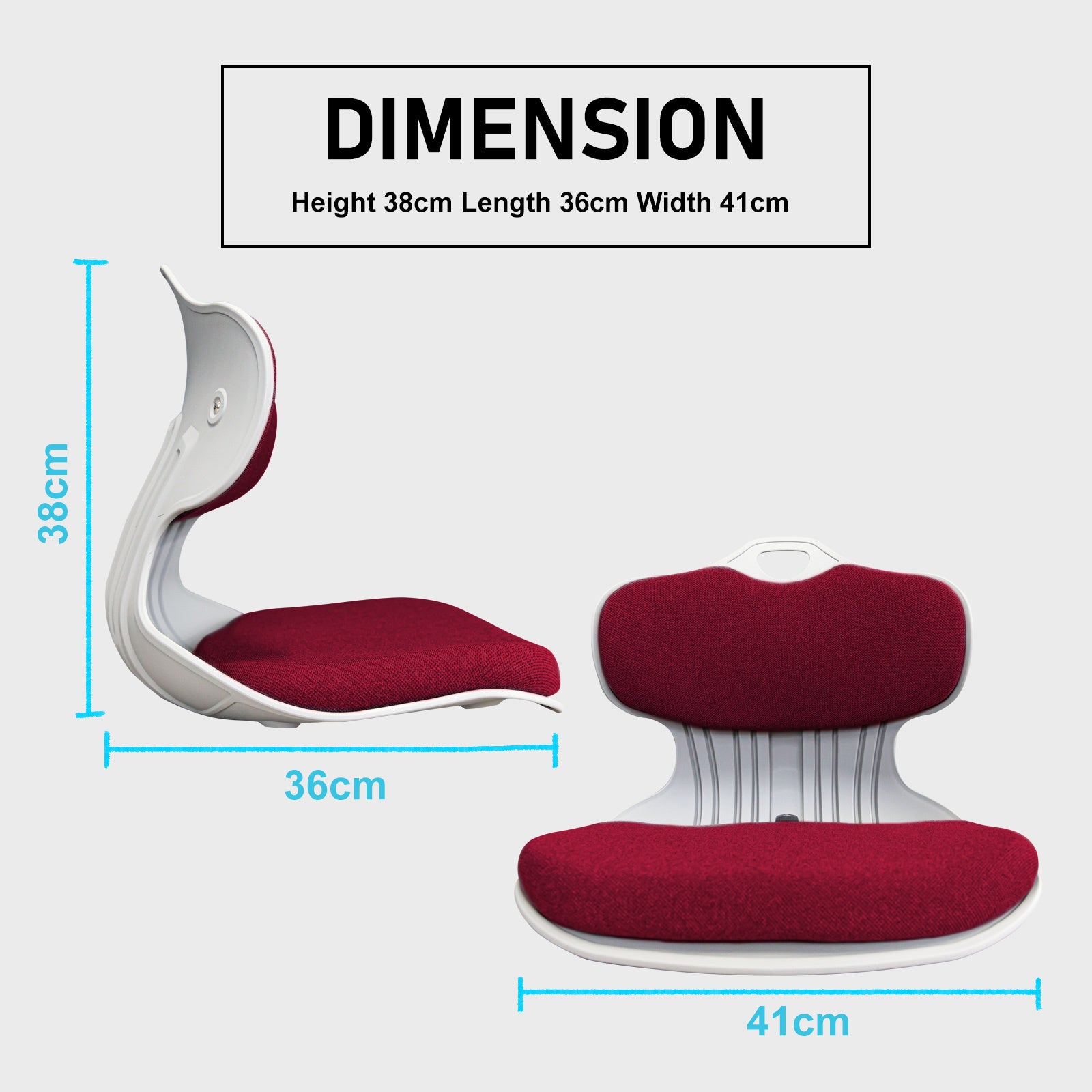 Slender Chair Posture Correction Seat Floor Lounge Padded Stackable RED V274-FT-SLDC-RD