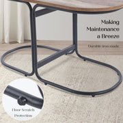 3 Piece Set Coffee Table & Ottoman Wood Side End Table Industrial - Black V274-FT-ST03-BK