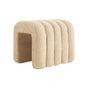 Ridge Arch Ottoman Stool Teddy Fleece Fabric Foot Rest 45cm BEIGE V274-FT-STKJP4177-BE