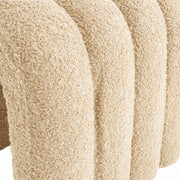 2X Ridge Arch Ottoman Stool Teddy Fleece Fabric Foot Rest 45cm BEIGE V274-FT-STKJP4177-BE2