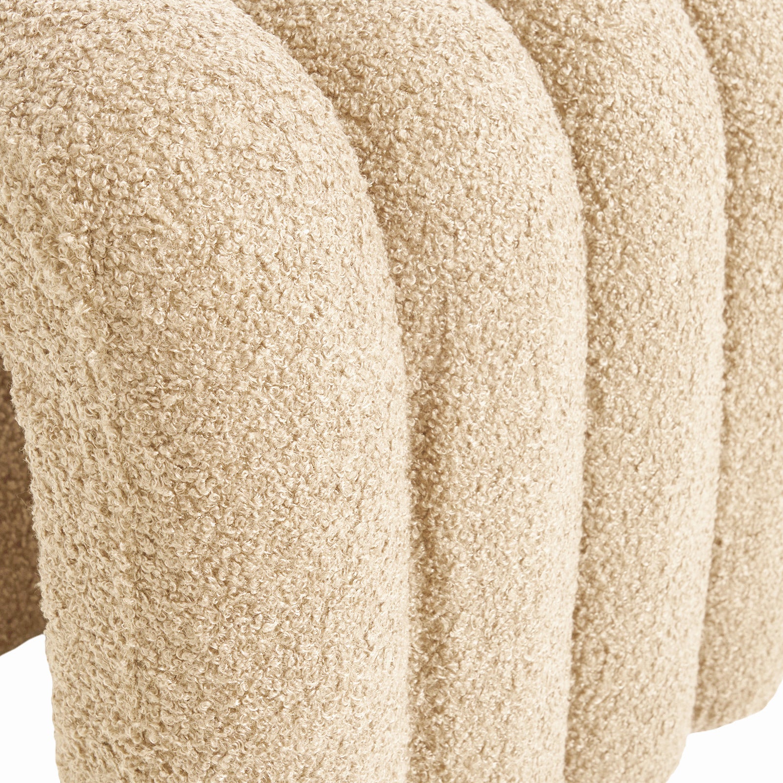 2X Ridge Arch Ottoman Stool Teddy Fleece Fabric Foot Rest 45cm BEIGE V274-FT-STKJP4177-BE2