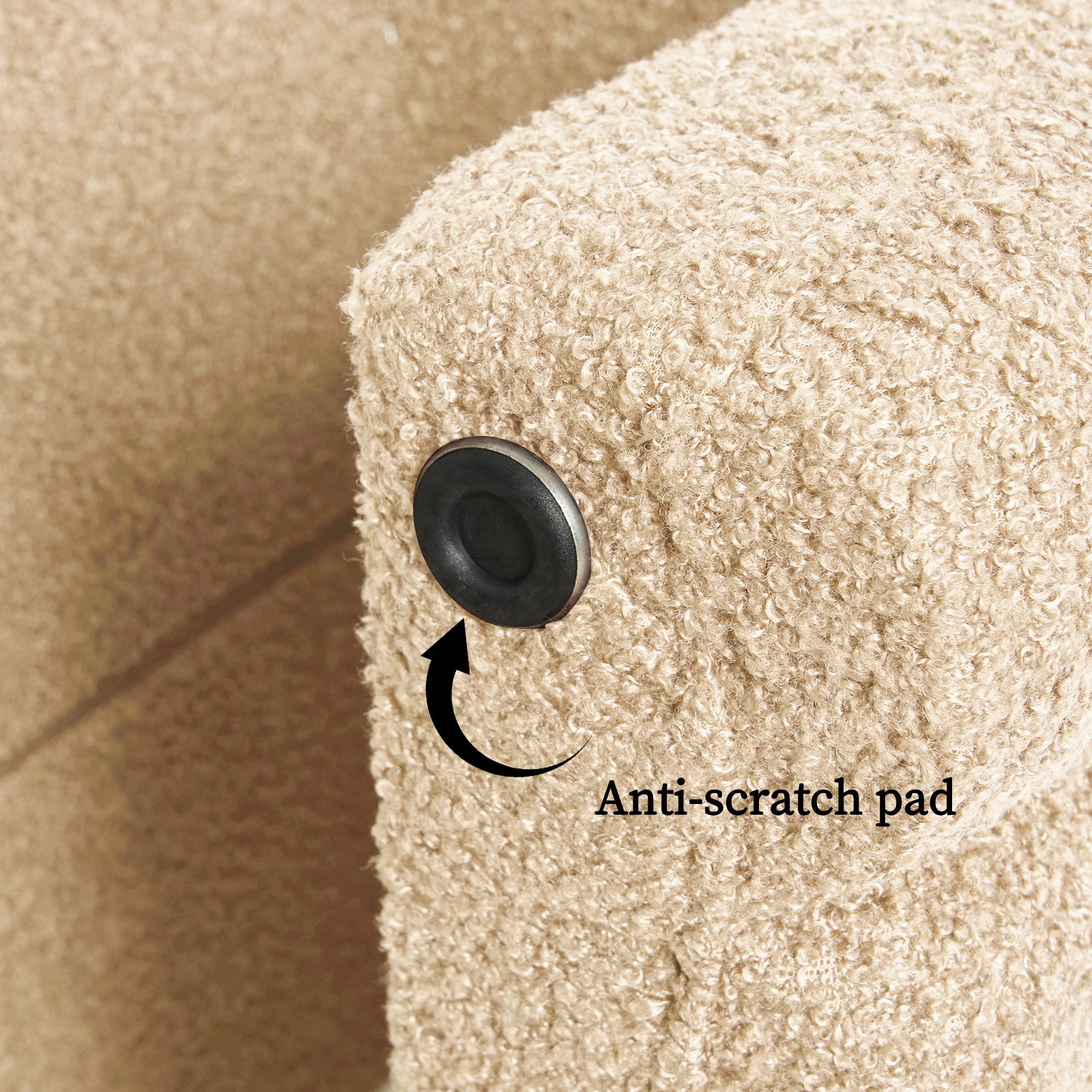 2X Ridge Arch Ottoman Stool Teddy Fleece Fabric Foot Rest 45cm BEIGE V274-FT-STKJP4177-BE2