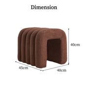 Ridge Arch Ottoman Stool Teddy Fleece Fabric Foot Rest 45cm BROWN V274-FT-STKJP4177-CHO