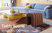2X Ridge Arch Ottoman Stool Teddy Fleece Fabric Foot Rest 45cm BROWN V274-FT-STKJP4177-CHO2