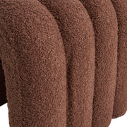 2X Ridge Arch Ottoman Stool Teddy Fleece Fabric Foot Rest 45cm BROWN V274-FT-STKJP4177-CHO2