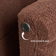 2X Ridge Arch Ottoman Stool Teddy Fleece Fabric Foot Rest 45cm BROWN V274-FT-STKJP4177-CHO2