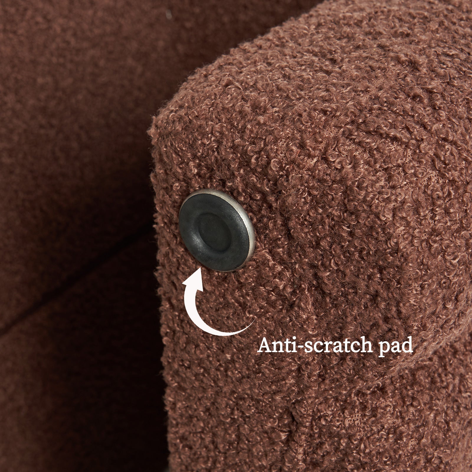 2X Ridge Arch Ottoman Stool Teddy Fleece Fabric Foot Rest 45cm BROWN V274-FT-STKJP4177-CHO2