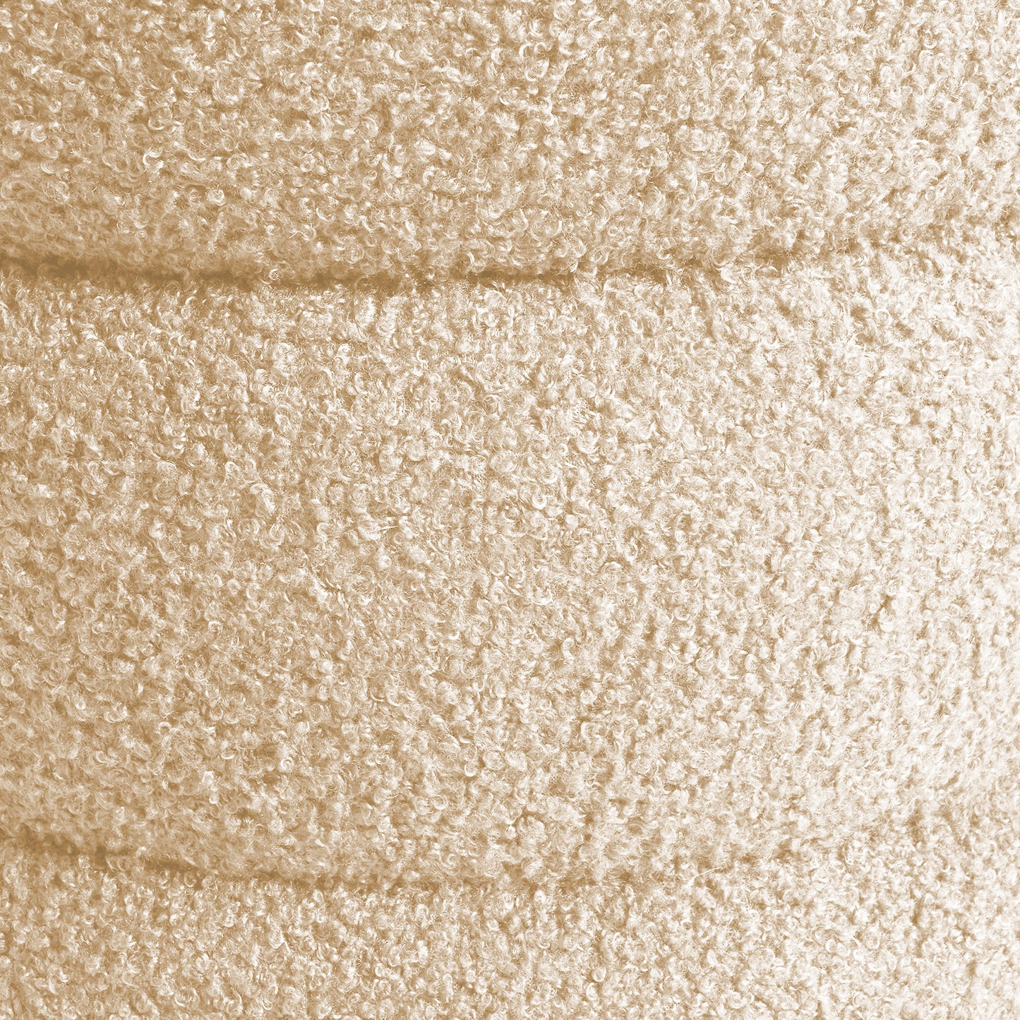 Round Stacked Ottoman Stool Teddy Fleece Fabric Foot Rest 38cm BEIGE V274-FT-STP067-BE