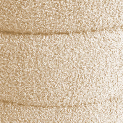 Round Stacked Ottoman Stool Teddy Fleece Fabric Foot Rest 38cm BEIGE V274-FT-STP067-BE