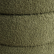 Round Stacked Ottoman Stool Teddy Fleece Fabric Foot Rest 38cm GREEN V274-FT-STP067-DGN