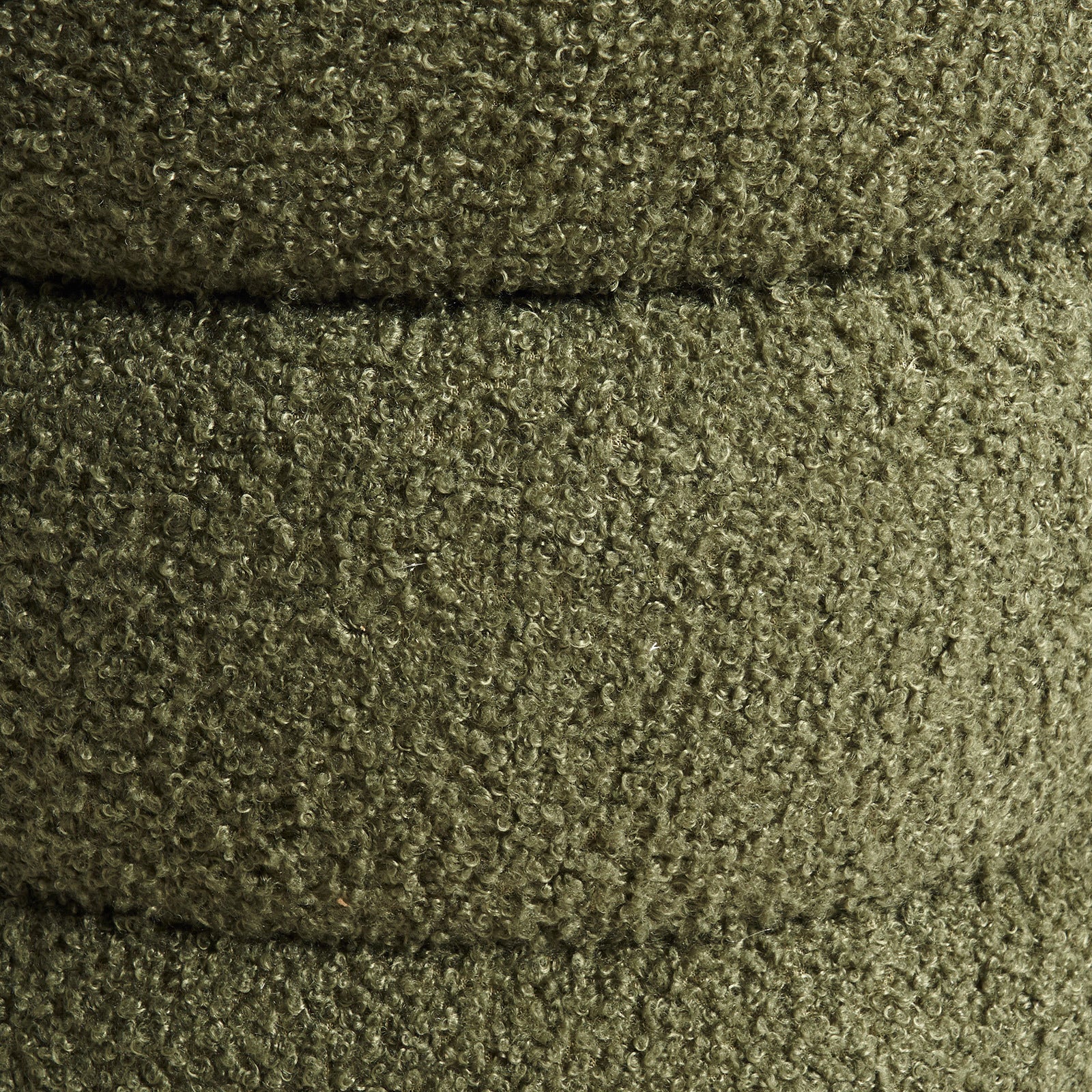 Round Stacked Ottoman Stool Teddy Fleece Fabric Foot Rest 38cm GREEN V274-FT-STP067-DGN