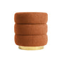 Round Stacked Ottoman Stool Teddy Fleece Fabric Foot Rest 38cm ORANGE V274-FT-STP067-OG