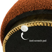 Round Stacked Ottoman Stool Teddy Fleece Fabric Foot Rest 38cm ORANGE V274-FT-STP067-OG