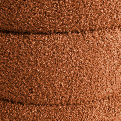 2X Round Stacked Ottoman Stool Teddy Fleece Fabric Foot Rest 38cm ORANGE V274-FT-STP067-OG2