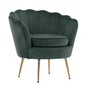 Armchair Padded Lounge Chair Accent Velvet Shell Scallop GREEN V274-FT-VAC-1596-GN