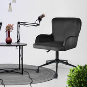 Desk Armchair - Home Office Swivel Chair Adjustable Height Seat PLUME BLACK V274-FT-VOC-001BK-BK