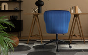 Desk Armchair - Home Office Swivel Chair Adjustable Height Seat PLUME BLUE V274-FT-VOC-001BK-DBU