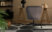 Desk Armchair - Home Office Swivel Chair Adjustable Height Seat PLUME GREY V274-FT-VOC-001BK-GY