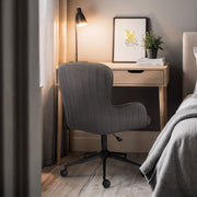 Desk Armchair - Home Office Swivel Chair Adjustable Height Seat PLUME GREY V274-FT-VOC-001BK-GY