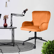 Desk Armchair - Home Office Swivel Chair Adjustable Height Seat PLUME ORANGE V274-FT-VOC-001BK-PKN