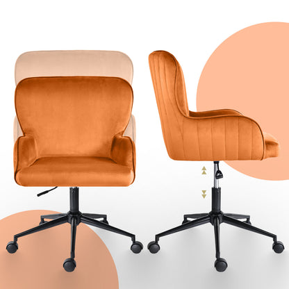 Desk Armchair - Home Office Swivel Chair Adjustable Height Seat PLUME ORANGE V274-FT-VOC-001BK-PKN