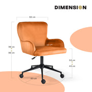 Desk Armchair - Home Office Swivel Chair Adjustable Height Seat PLUME ORANGE V274-FT-VOC-001BK-PKN