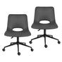 2 Set Office Desk Chair - PU Leather Home Swivel Chair Cut-Out Seat HALO GREY V274-FT-VOC-002BK-GY2
