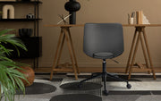 2 Set Office Desk Chair - PU Leather Home Swivel Chair Cut-Out Seat HALO GREY V274-FT-VOC-002BK-GY2