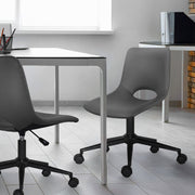 2 Set Office Desk Chair - PU Leather Home Swivel Chair Cut-Out Seat HALO GREY V274-FT-VOC-002BK-GY2