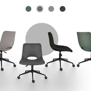 2 Set Office Desk Chair - PU Leather Home Swivel Chair Cut-Out Seat HALO GREY V274-FT-VOC-002BK-GY2