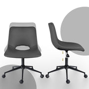 2 Set Office Desk Chair - PU Leather Home Swivel Chair Cut-Out Seat HALO GREY V274-FT-VOC-002BK-GY2