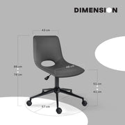 2 Set Office Desk Chair - PU Leather Home Swivel Chair Cut-Out Seat HALO GREY V274-FT-VOC-002BK-GY2