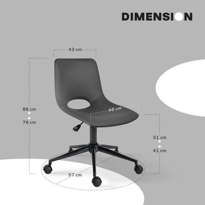 2 Set Office Desk Chair - PU Leather Home Swivel Chair Cut-Out Seat HALO GREY V274-FT-VOC-002BK-GY2