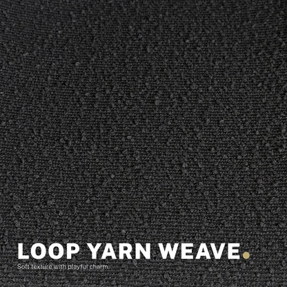 2 Set Office Desk Chair - Loop Yarn Fabric Home Swivel Chair Cut-Out Seat HALO BLACK V274-FT-VOC-002BK-LBK2