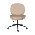 Office Desk Chair - Velvet Armless Swivel Study Seat OVOID PALE KHAKI V274-FT-VOC-003BK-KH