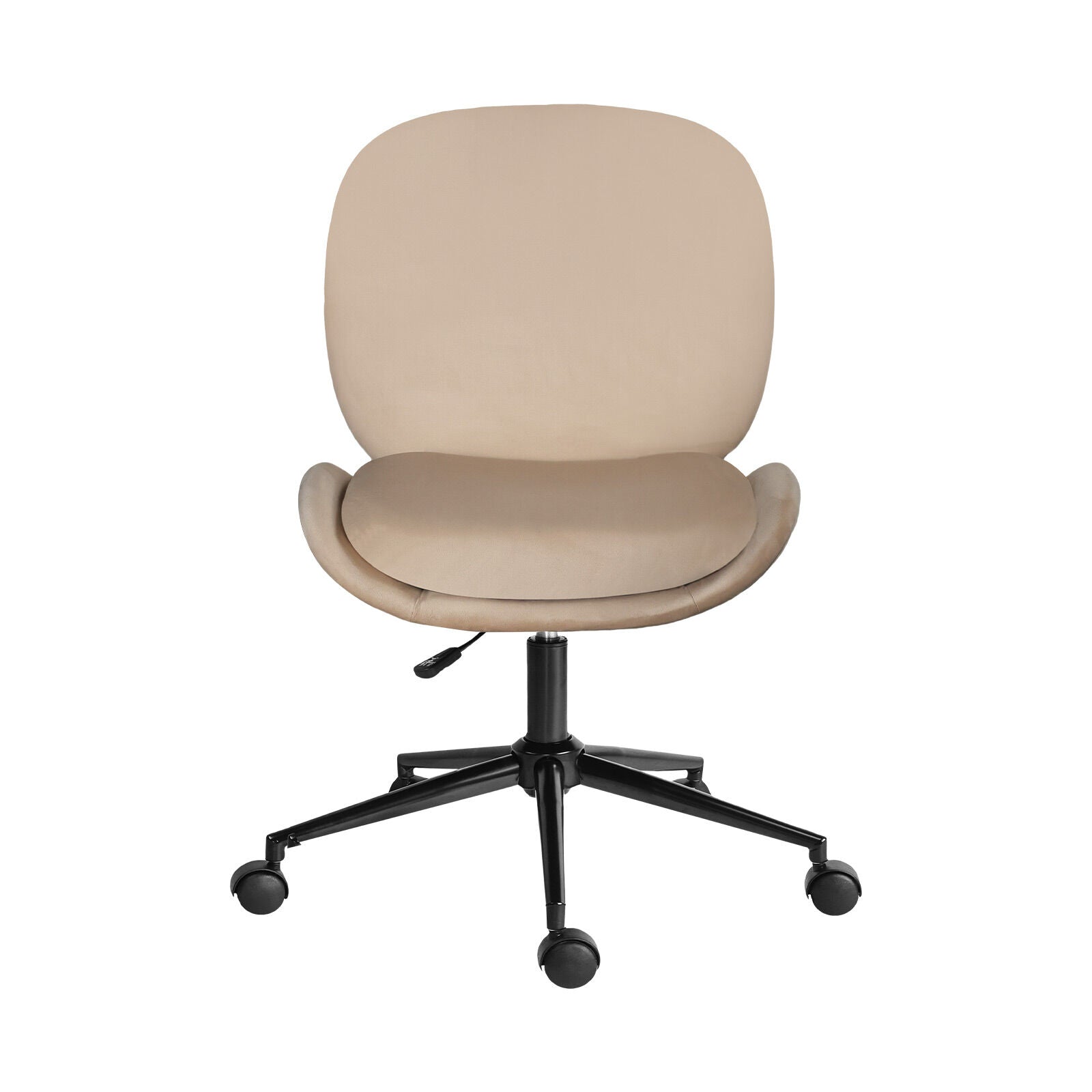 Office Desk Chair - Velvet Armless Swivel Study Seat OVOID PALE KHAKI V274-FT-VOC-003BK-KH