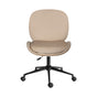 Office Desk Chair - Velvet Armless Swivel Study Seat OVOID PALE KHAKI V274-FT-VOC-003BK-KH