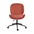 Office Desk Chair - Linen Fabric Armless Swivel Study Seat OVOID EARTHY RED V274-FT-VOC-003BK-RD
