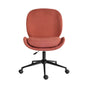 Office Desk Chair - Linen Fabric Armless Swivel Study Seat OVOID EARTHY RED V274-FT-VOC-003BK-RD