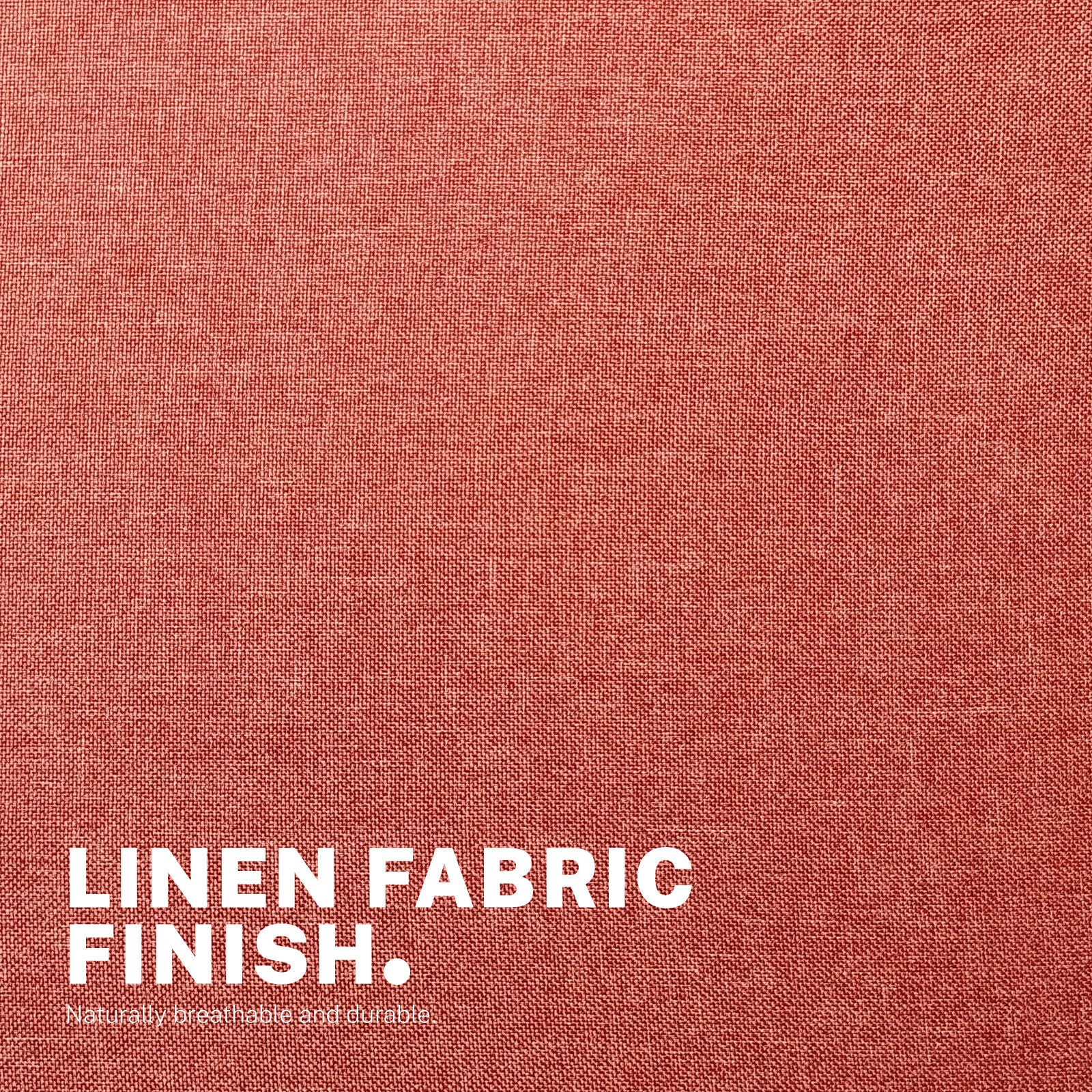 Office Desk Chair - Linen Fabric Armless Swivel Study Seat OVOID EARTHY RED V274-FT-VOC-003BK-RD