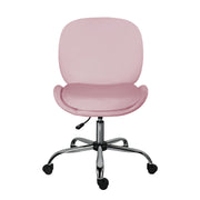 Office Desk Chair - Velvet Armless Swivel Study Seat OVOID PINK V274-FT-VOC-003SL-PK