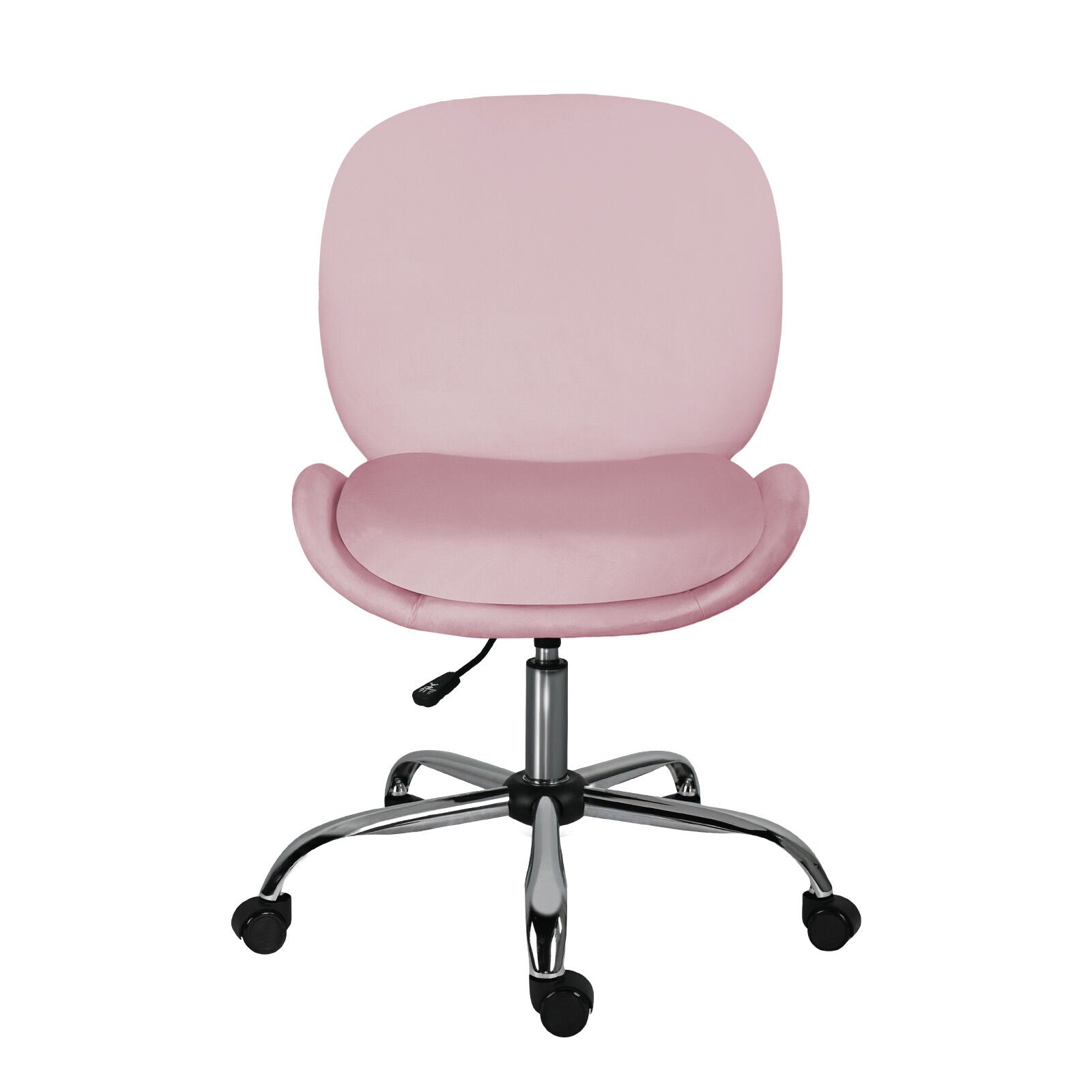 Office Desk Chair - Velvet Armless Swivel Study Seat OVOID PINK V274-FT-VOC-003SL-PK