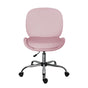 Office Desk Chair - Velvet Armless Swivel Study Seat OVOID PINK V274-FT-VOC-003SL-PK