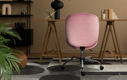 Office Desk Chair - Velvet Armless Swivel Study Seat OVOID PINK V274-FT-VOC-003SL-PK