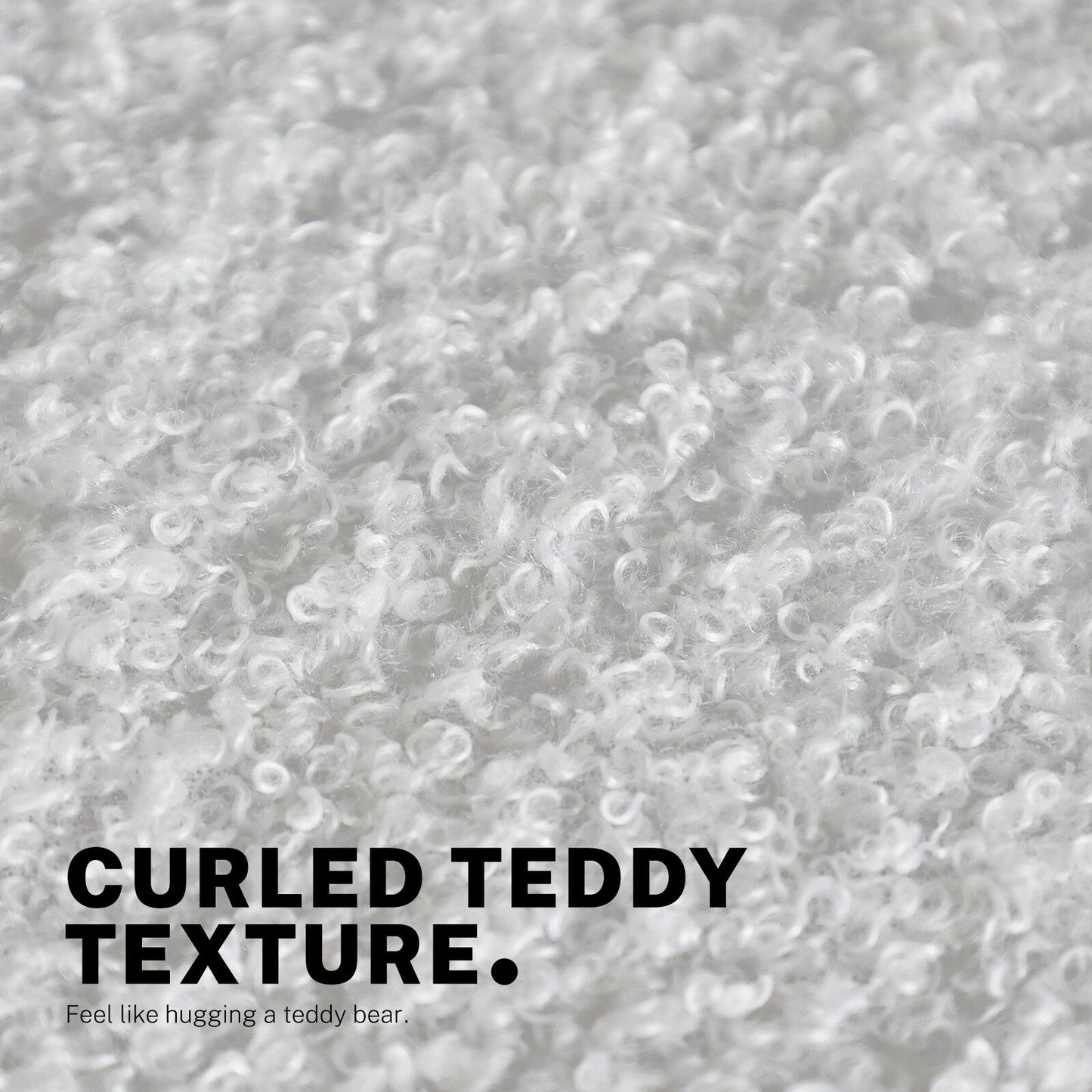 Office Desk Chair - Teddy Boucle Armless Swivel Study Seat OVOID WHITE V274-FT-VOC-003SL-WH