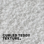 Office Desk Chair - Teddy Boucle Armless Swivel Study Seat OVOID WHITE V274-FT-VOC-003SL-WH