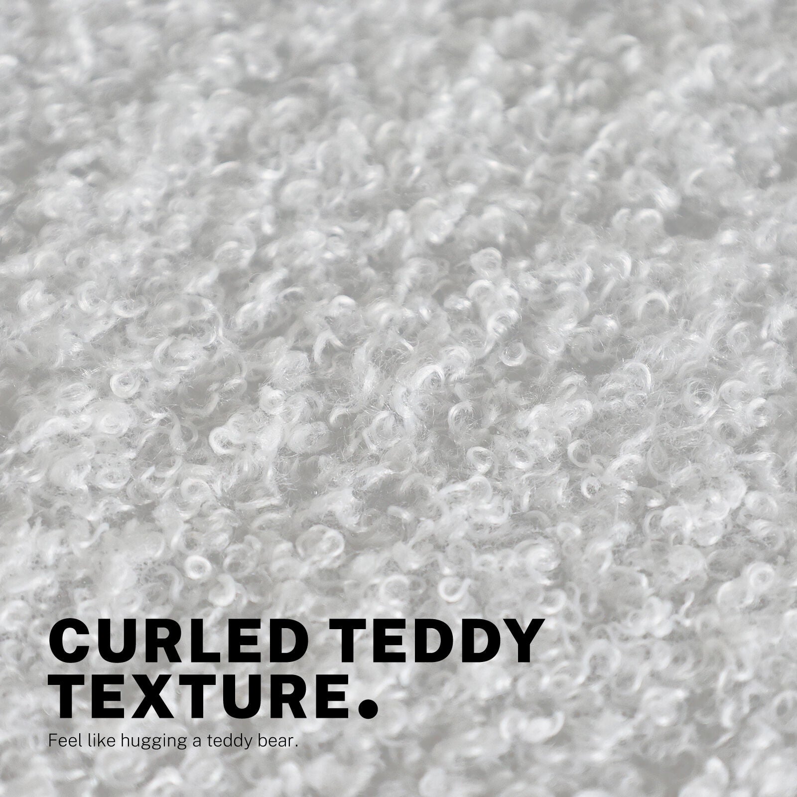 Office Desk Chair - Teddy Boucle Armless Swivel Study Seat OVOID WHITE V274-FT-VOC-003SL-WH